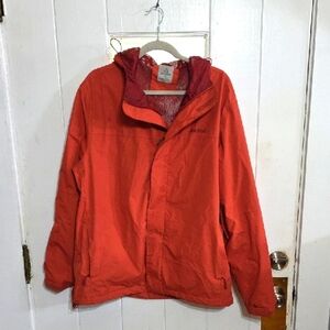 Ascend Men's‎ Hooded Jacket Rust Lightweight Zips Hook & Loop Pockets Sz L EUC